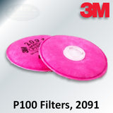 3M P100 Filters, Pair, 2091