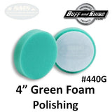 Buff & Shine 4" Foam Pad, Green, Polishing, 2-Pack, 440G