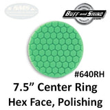 Buff & Shine 7.5" Center Ring Foam Hex-Face Buff Pad, Polishing, 640RH
