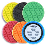 Buff & Shine 7.5" Center Ring Foam Hex-Face Buff Pad, Med. Cut, 630RH