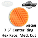 Buff & Shine 7.5" Center Ring Foam Hex-Face Buff Pad Collection