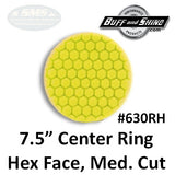 Buff & Shine 7.5" Center Ring Foam Hex-Face Buff Pad Collection