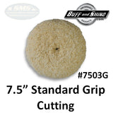 Buff & Shine 7.5" Standard Grip Wool Buff Pad, Compounding, 7503G