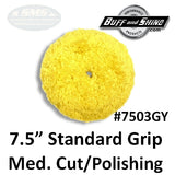 Buff & Shine 7.5" Standard Grip Wool Buff Pad, Med. Cutting / Lt. Polishing, 7503GY