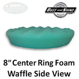 Buff & Shine 8" Center Ring Foam Convoluted Waffle Buff Pad, Medium Cutting, 830WR