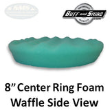 Buff & Shine 8" Center Ring Foam Convoluted Waffle Buff Pad, Finishing, 820WR