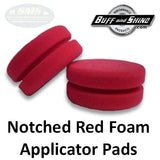 Buff & Shine Applicator Pads, Round Notched Red Foam, RFA452