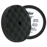 Buff and Shine 8" Foam Convoluted Waffle Buff Pad, Black, Finishing, 820WG