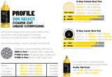 Farecla Profile 200 Select Coarse Cut Liquid Compound, 1 Liter, PRS101, 2
