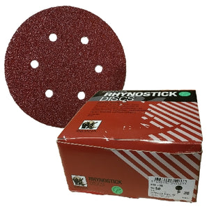 Indasa HeavyLine RhynoStick 6" 6-Hole, 36 Grit, PSA Vacuum Sanding Discs, 610-36