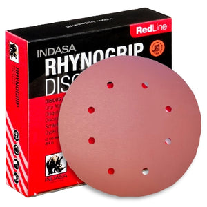 Indasa RedLine Rhynogrip 8" 8-Hole Sanding Discs, 830 Series