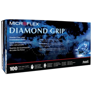 Microflex Diamond Grip Latex Gloves, MF-300