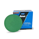 Norton Q255 3" Foam Finishing NorGrip Discs, Green 3,000 Grit