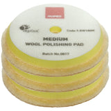 RUPES 6.75" D-A MEDIUM Yellow Wool Pad for 6" LHR21, LK900E Mille Tools, 9.BW180M, 3