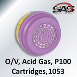 SAS Safety Organic Vapor & Acid Gas Cartridge with P100 Filter, 1053-50