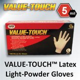 SAS Safety VALUE-TOUCH Latex Lightly Powdered Gloves