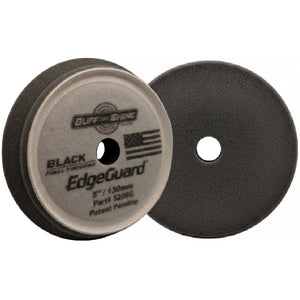 Buff & Shine 5" EdgeGuard Foam Buff Pad, Black, Final Finishing, 520EG, Front and Back Views, 1