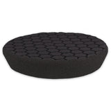 Buff & Shine 7.5" Center Ring Black Foam Hex-Face Buff Pad, Finishing, 620RH, 3