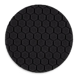 Buff & Shine 7.5" Center Ring Black Foam Hex-Face Buff Pad, Finishing, 620RH, 2