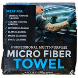 Buff & Shine Professional Edgeless Blue Microfiber Towels, 4-Pack, MF1B