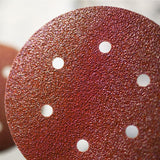 Mirka Coarse Cut 6" 6-Hole Grip Sanding Discs, 40-624 Series, close up image