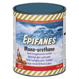A can of Epifanes Mono-urethane hard high-gloss yacht paint, featuring a blue-gray lid and a label depicting ocean waves, on a plain white background. Stars & Stripes Blue color.
