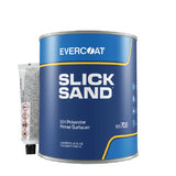 Evercoat Slick Sand Sprayable Polyester Primer Surfacer + Hardener, 1 Qt, 100708, image of can with clean, blue label and hardener displayed.