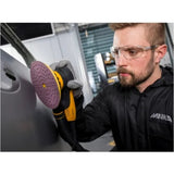 Mirka DEROS 6" Electric Sander 650XCV 5mm, Vacuum-Ready, No Case, MID65020US, in action image, 1