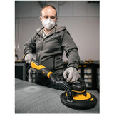 Mirka LEROS-S Short 950XCV 9" 5mm Electric Sander, MIW95021BAUS, tool in action image, 5