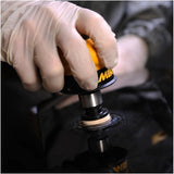 Mirka 1.25" 5mm Finessing Sander, MROS150, tool in action, 1