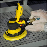 Mirka PROS 6" Sander, Vacuum-Ready, 2.5mm, MRP-625CV, attaching air inline hose to tool