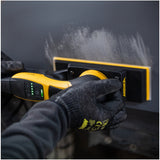 Mirka DEOS II 383X 2.75" x 8" Electric Vacuum Sander 3.0mm Orbit, MID3834044US, tool in action image, 3