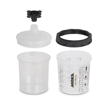 Mirka Paint Cup System Complete Kit with 125µm Filter Lid Collection