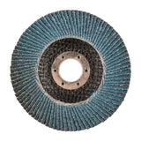 Norton Flap Disc BlueFire R822 ZA, 4.5" x 7/8", Fiberglass Hub, Flat T27, 03531, back side view
