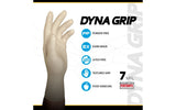 Dyna Grip glove packaging with a hand wearing a glove on a white background