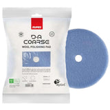 RUPES 5" D‑A Coarse Wool Polishing Pad for Dual Action Polishers, 9.NW130H, package and wool face of pad