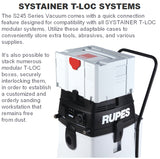 RUPES S245EL Dust Extractor, Connection for Systainer T-Loc System