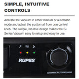 RUPES S245EL Dust Extractor, Simple Intuitive Controls