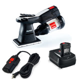 RUPES BigFoot iBrid Mini Flex Power HSE73 3" x 5" Orbital Sander Kit, HSE73/STB plus 9HP180LT/US AC-DC Corded Power Adapter