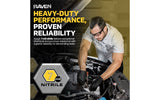 Person working on a car with Raven glove heavy-duty performance and proven reliability text.
