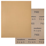 Sandwox 58 Series Gold Line Dry Professional Abrasive Sanding Sheets, image of front and back of the gold color sanding sheets.