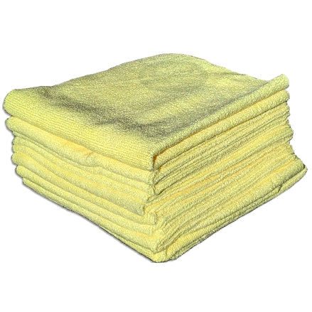 Sandwox Super Soft Edgeless Yellow Microfiber Towels, 10-Pack