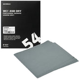Sandwox 54 Series Wet and Dry Professional Abrasive Sanding Sheets, image of packaging and waterproof sheets.