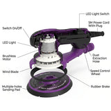 Sandwox 6" Brushless Electric Sander, 5mm Random Orbit, 400W, SX655US
