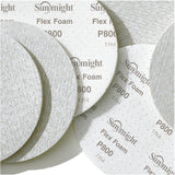Sunmight Flex Foam Film 6" Vacuum Grip Sanding Discs, front and back