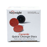 Sunmight 2" Quick Change Ceramic Locking Discs, R-Type, 36 grit discs, box
