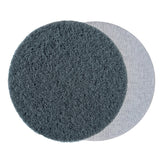 Sunmight 6" Grip Nonwoven Abrasive Scuff Grip Discs, Ultra Fine (Gray), front and back disc image