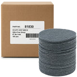 Sunmight 6" Grip Nonwoven Abrasive Scuff Grip Discs, Ultra Fine (Gray), case with 25 discs stacked in front of box