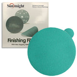 Sunmight Film 5" Solid PSA Sanding Discs, image of older packaging and sanding disc