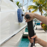 Surf-ACE Marine Super-Buff Double-Sided Wool Compounding Pad in action, generated